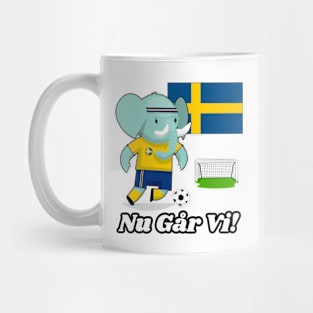 ⚽ Sweden Football, Elephant Scores a Goal, Nu Går Vi! Team Spirit Mug